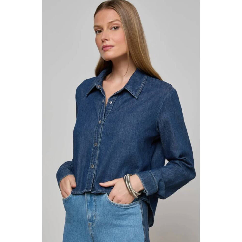 L'AGENCE, NEW, Annette Chambray Shirt, MED - Picture 11 of 11